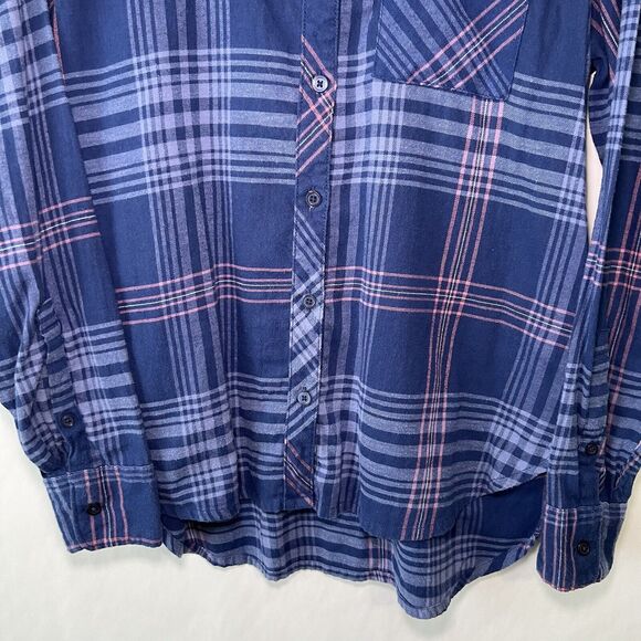 Orvis Button Up Flannel Shirt Mens Size Small Blue Pink Plaid Long Sleeve EUC - Picture 3 of 12